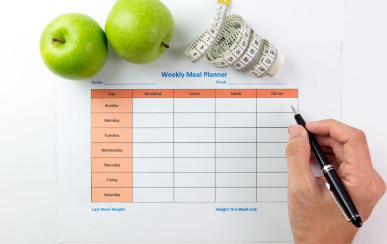 Calendário de planejamento alimentar