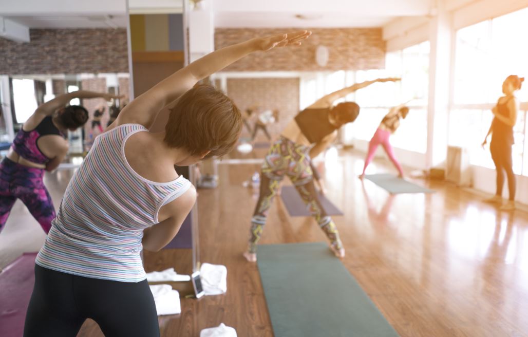 Alunas em uma aula de Pilates