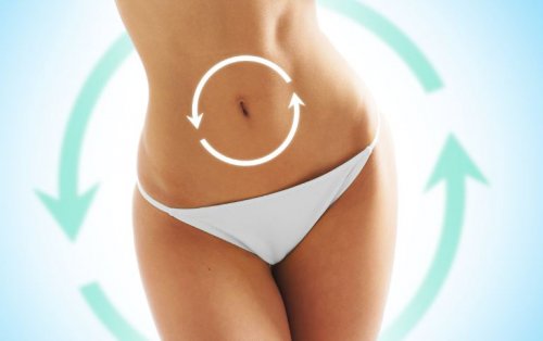 Mulher magra com setas indicam o metabolismo