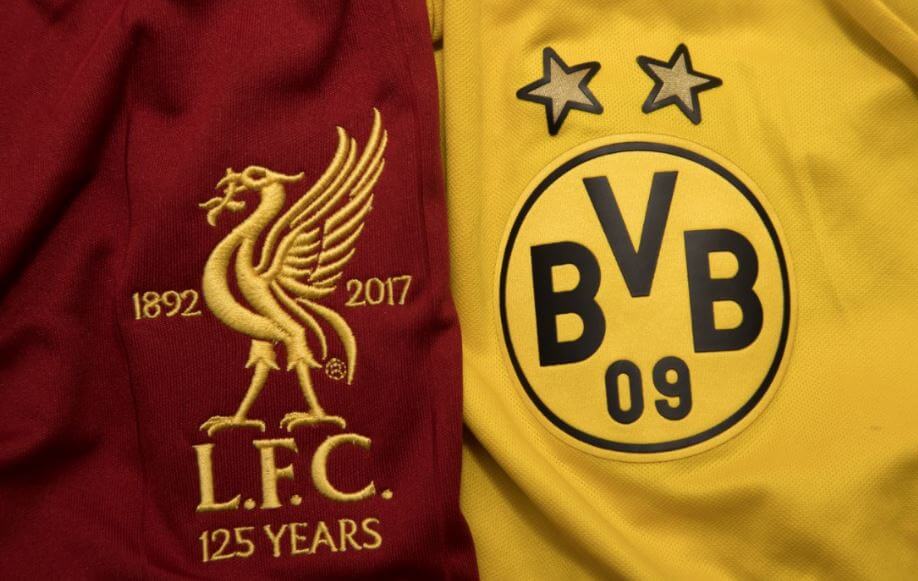 Camisas do Borussia e Liverpool