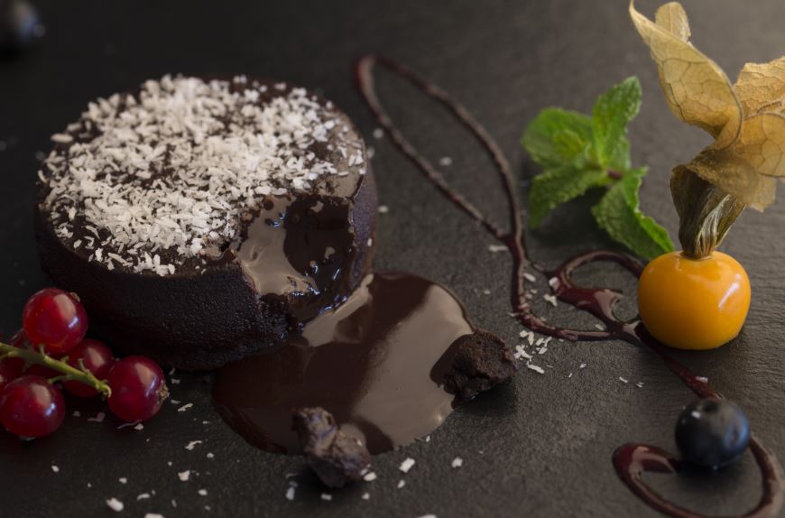 Sobremesa de chocolate com coco