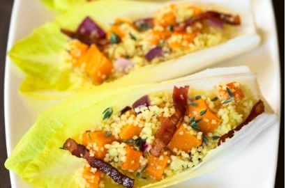 Endívias com quinoa e legumes salteados
